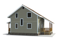 Каркасный дом 8х9 | Полутороэтажные деревянные дома с террасой 8х9